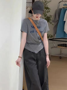 Summer New Womens Short Sleeve T-Shirt Letter Print Slimming Top Korean Style Commute Fashion Regular Fit Classic Pattern