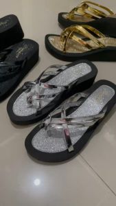 SL Sandal Wedges Wanita Habibah Model Jepit Kerancang Terbaru 2025 - Tinggi 6cm