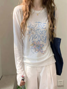 CHOEFULYN | UV Protection Letter Print Long Sleeve T-Shirt