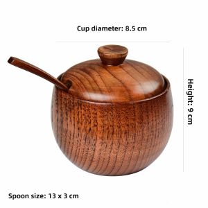 Acidic Wood Covered Salt Shaker with Spoon