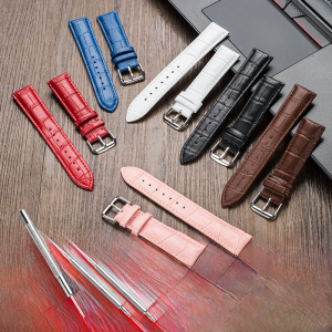 สายนาฬิกาหนังแท้สำหรับผู้ชายและผู้หญิง น้ำไม่ซึม นุ่ม หัวเข็มขัดแบบถัก สายนาฬิกา Casio King Tissot Longines DW สายนาฬิกา