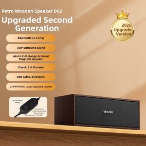 Lenovo | Bluetooth Wooden Desktop Speaker Retro Compact