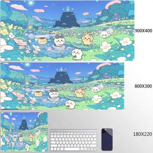 Bandai | Tấm Lót Chuột Cao Su Chống Trượt C-Chiikawa Hoạt Hình Cỡ Lớn Dành Cho Văn Phòng Chơi Game Và Bàn Phím Chống Thấm Nước