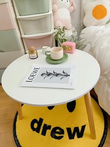 Solid wood small round table bed small table living room small table tea table bedside table sofa corner tea table