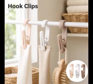 10pcs Multifunctional Clip Kitchen Storage Hook Curtain Clip Cosmetic Hanging Plastic Clip Coat Clip Home Storage Hook Wall Hook