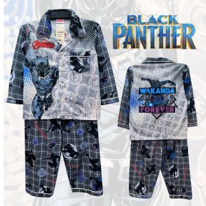(Kids) ชุดนอนเด็กผ้าทีเค (TK) ลายแบล็คแพนเตอร์ (Blackpanter) แขนยาวขายาว (LL) ลิขสิทธิ์แท้ ประเทศไทย