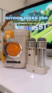 Divoom Spark-Pro 80W Portable Bluetooth Karaoke Speaker | Dual Wireless Microphones | RGB Party Light | Bluetooth 5.2