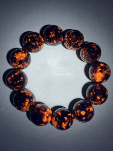 Natural Large Particle Fluorescent Flame Stone Bracelet Square Sodium Mineral Planet Mars Fire Spirit Stone Handwear Fashion Jewelry