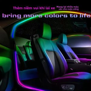 Đèn LED RGB Nội Thất Ô Tô Dải Đèn 64 Màu Đồng Bộ Nhạc Điều Khiển Bằng Bluetooth/Ứng dụng/Điều Khiển Từ Xa 8 Chế Độ 3.5M/4M Đèn Viền Cửa Nội Thất