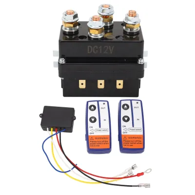 ชุดรีเลย์วินซ์ 12V 500A พร้อมรีโมทคอนโทรล สวิตช์คอนแทคเตอร์รีเลย์วินซ์สำหรับรถเอทีวี รถสโนว์โมบิล และเครื่องตัดหญ้า