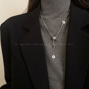 Titanium Steel Fringe Necklace Womens Luxury Lightweight Trendy 2025 New High-End Sweatshirt Chain T-Shirt Accessory