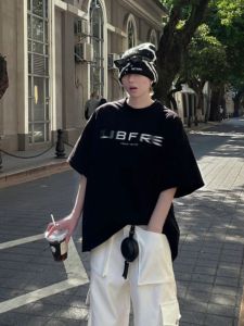 เสื้อยืดแขนสั้นผู้ชายสไตล์อเมริกัน ทรงหลวม ผ้าฝ้ายแท้ ดีไซน์พิมพ์ลาย แฟชั่นฤดูร้อน ทรงหลวม ทรงหลวม ทรงหลวม