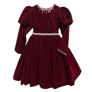 Red New Chinese Style Girls Dress Winter