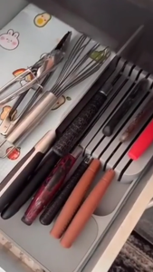 ALX Malaysia 9 SLOT Knives Drawer Organizer Simple Houseware 2 Tier Kitchen Knives Storage Drawer Knife Holder Pisau