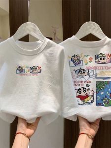 Cotton Long Sleeve T-Shirt Childrens Clothing Pure Cotton Loose Fit Cartoon Design Breathable Comfortable for Boys And Girls