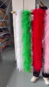 4 6 8 10 20PLY Natural Pink Ostrich Feather Boa Trim Ribbon for Wedding Party Clothing Skirt Scarf Sewing Plumes Accessories