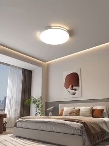 MQQHOMEE 28cm Night Light Mall โคมไฟเพดาน ไฟเพดานบ้าน ปรับแสงได้โคมไฟติดเพดานทรงกลม สี่เหลี่ยมโคมไฟเพดาน สไตล์โมเดิร์น สําหรับห้องนอน ห้องนั่งเล่น ไฟ LED