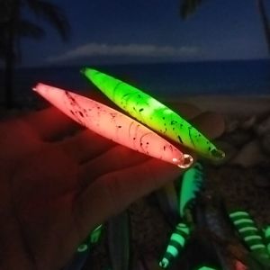 Metal Jig 80 Gram Full GID UV Neon Killer Umpan Malam Dasaran Laut