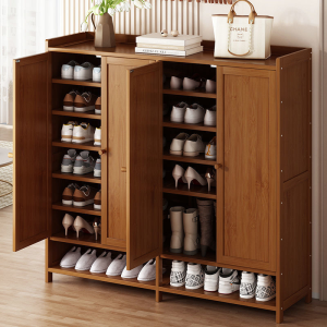 【Lifetime Warranty】Shoe Cabinet Bamboo Shoe Rack Large Capacity Shoe Rack 35+Pairs of Shoes Storage 6/7/8 Layers Storage Rack
