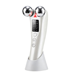 Agdoad | Facial Roller Massager Electric EMS Microcurrent 8 Modes Red Light V Shape Lift Device LED Display Rechargeable Home Spa