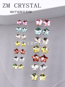 K9 New Ultra-Shiny Flat Bottom Star Nail Drills Colorful Dopaamine Star Nail Art Stickers Diamond Jewelry Nail Decoration