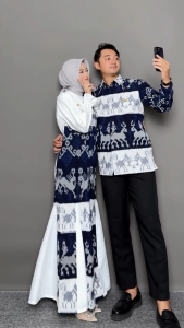 ZUDEVA - Kinanti Tenun Dres Lebaran Baju Couple Tenun Set Couple Pasangan Lamaran Sarimbit Kondangan