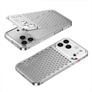 Ốp Điện Thoại Kim Loại Lưới Tản Nhiệt Hợp Kim Nhôm Cho iPhone 17/16/15/14/13/12 Pro Max - Khử Mùi Thơm Chống Sốc Chống Xước