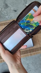 KASHVAU Genuine Leather Zipper Wallet For Men With 11 Card Slots Pocket For Bank Notes And Wallet Box FA28