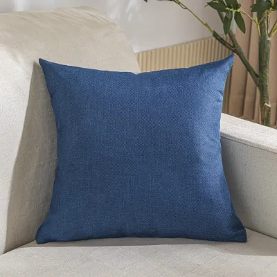 Thickened Linen Pillow Square Backrest Office Living Room Sofa Car Pure Color Home Decorative Cushion Comfortable Neck Support