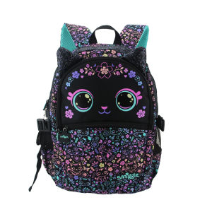Australia Original Smiggle Childrens Schoolbag Girls Cute Shoulder Backpack Black Cartoon Cat Stationery 16 Inch 8-12 years old