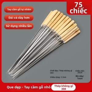 Que Thép Không Gỉ Dẹt Có cán Gỗ Để Nướng