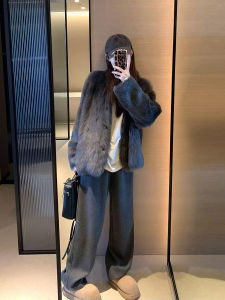 XUECAIQI | Stylish Warm Fluffy Jacket and Pants Set