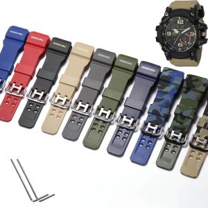 สายเรซิ่นอูปกรณ์สายรัดนาฬิกา เหมาะสำหรับ Casio GShock Mudmaster GG1000 GWG100 และสายนาฬิกาของ GSG100 สำหรับผู้ชาย GSG100