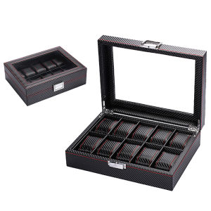 Handmade High-End Wooden/Pu Leather 6+3 Slot Watch And Sunglasses Organizer Multi-Function Jewelry Display Stand Box