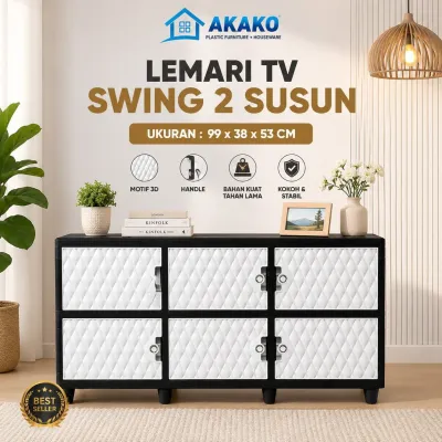 Blast Lemari Tv 2 Susun Lemari Penyimpanan Serbaguna Lemari Pakaian Plastik Rak Tv