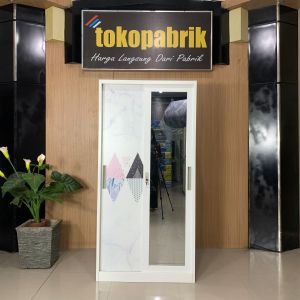 Lemari Pakaian Besi 2 Pintu Sliding - Lemari Pakaian Besi Jumbo 2 Pintu