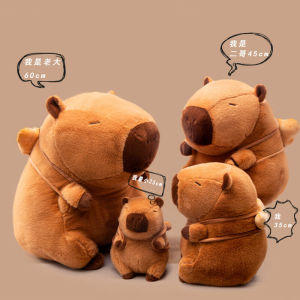 JOJO CASTLE Đồ chơi sang trọng Capybara sáng tạo mang theo dòng thực phẩm Bánh mì Bagel Persimmon Che đầu Kéo dây thú vị 25/35/45/ 60cm Capybara Gối Aniaml sang trọng Quà tặng sinh nhật