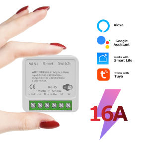 Small Square Graffiti WIFI Smart Switch 16A Wireless Switch Smart Home Automation Smart Life Compatible with Alexa Google Home