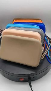 Portable Coin Purse Silicone Solid Color Travel Pouch Waterproof Zipper Earphone Bag Large Capacity Lipstick Storage Bag