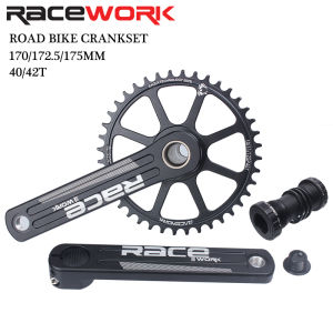 RACEWORK Road Bike Crankset 10/11/12 Speed 172.5/175mm Single Chainring 42/44T Wide And Narrow Sprocket CrankSet For GXP