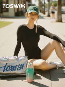 toswim | Long Sleeve Sun Protection Diving Surfing Womens One-piece Triangle Swimsuit