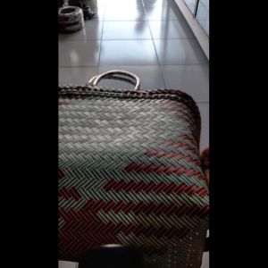 Tas anyaman plastik jenis Lurik Papak Selang Ukuran SEDANG Tas belanjaan tas Kerajinan Tangan