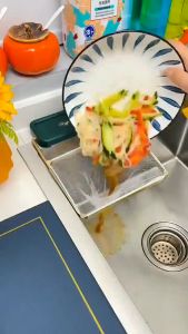 Kitchen Sink Strainer Rack Folding Design No Space Food Strainer Rack Leftovers Garbage Strainer Food Scraps Storage Rack Kitchen Garbage Shelf