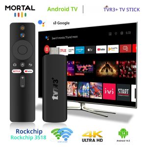 HOT TVR3+ Android TV Stick RK3518 Quad Core ROM 16GB RAM 2GB WIFI 6 BT5.0+ อินเทอร์เฟซ YouTube Dual UI สตรีมมิ่งสื่อ TV Stick
