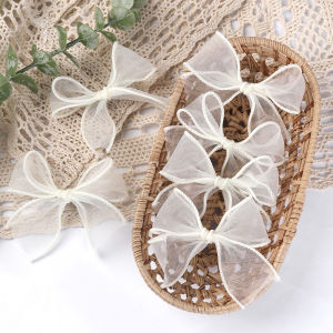 6 Chiếc Ren Trắng Nơ Kẹp Tóc Cho Bé Gái Đáng Yêu Nơ Kẹp Tóc Phong Cách Hàn Quốc Hợp Kim Barrettes Trẻ Em Hairgrips Thời Trang Mũ Đợi Đầu Đa Năng