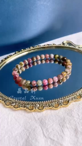 [现货] 6mm 西瓜碧玺手链｜平衡情绪 × 守护爱情 × 调和能量｜Watermelon Tourmaline Bracelet｜Emotional Balance • Love • Harmony