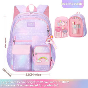 Three Elephants Fashion Side open door Kids School Bag waterproof Large Capacity Children’s School Backpack Spine Protection Load Reduction Primary School student Bag Backpack