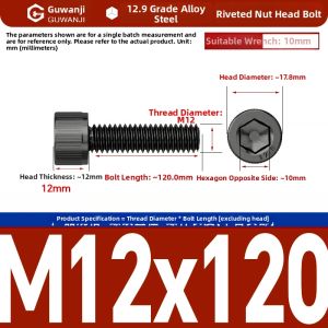 GUWANJI | High Strength Black Extended Hex Head Socket Screw M2-M12