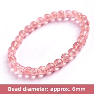 LINGFEI | Pink Ice-like Strawberry Quartz Bracelet 6-11mm