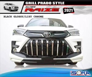 GRILL DEPAN TOYOTA RAIZE MODEL ALPHARD & APOLLO GLOSY HITAM